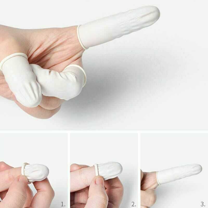 100pcs Disposable Latex Rubber Finger Cots Sets Fingertips Gloves